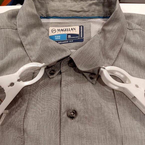 Magellan Fishgear Sport Shirt Mens XL Gray Moisture Wicking Law Security Outdoor - Picture 10 of 14